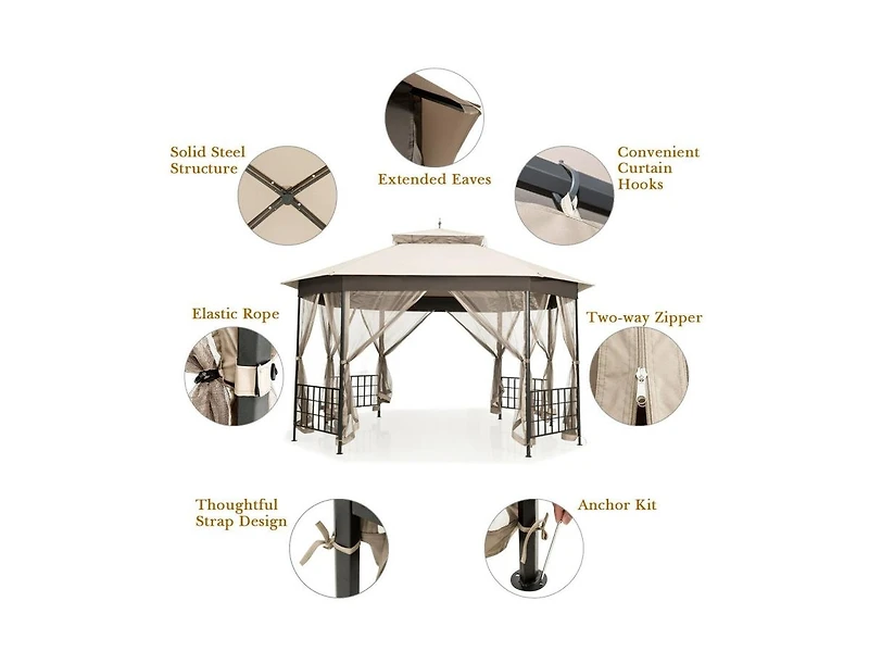 Mondawe 10 x 12 Octagonal Patio Gazebo