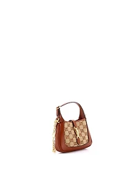 Pre-Owned Gucci Mini Jackie 1961 Chain Hobo Crystal Embellished Gg Canvas