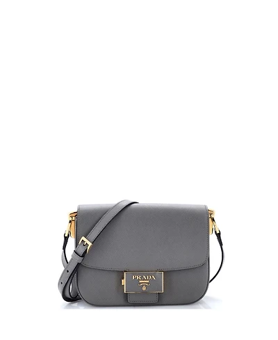 Pre-Owned Prada Small Embleme Flap Bag Saffiano Leather