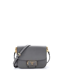 Pre-Owned Prada Small Embleme Flap Bag Saffiano Leather