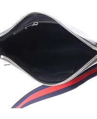 Pre-Owned Gucci Medium Web Strap Front Zip Messenger Bag Gg Coated Canvas