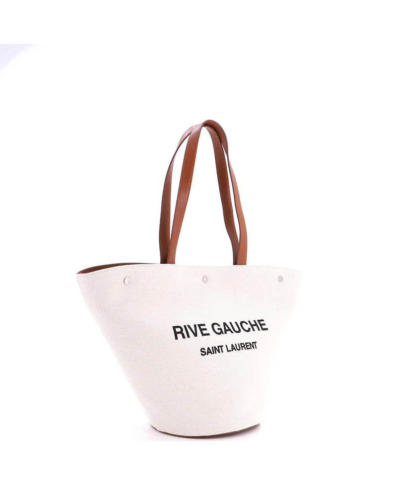 Pre-Owned Saint Laurent Rive Gauche Trapezoid Tote Canvas