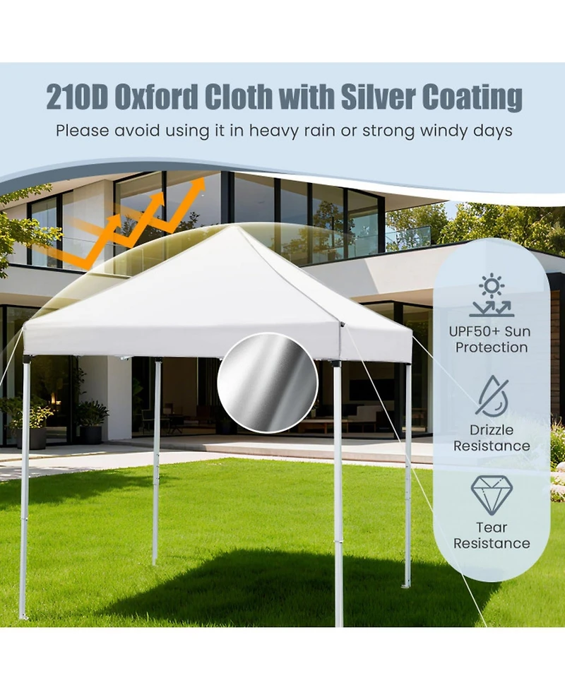 Sugift 6.5 x 6.5 Feet Pop Up Canopy Tent with 4 Sidewalls and Wheeled Bag