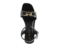 Icicle Clear Low Heel Metal Chain Sandals