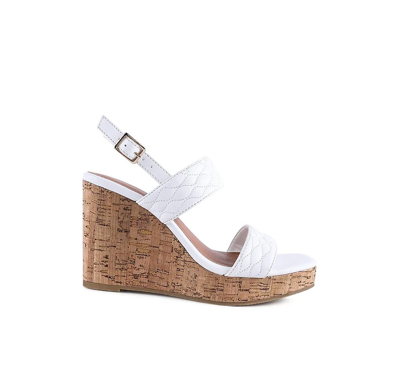 mohana quilted high wedge heel sandals