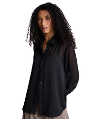 Kenneth Cole Women's Long-Sleeve Button Front Shirt
