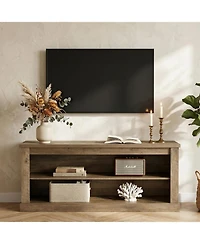 Tribesigns 63" Tv Stand for TVs up to 70", Rustic Television Stand with 2 Open Shelves, Wooden Entertainment Center
