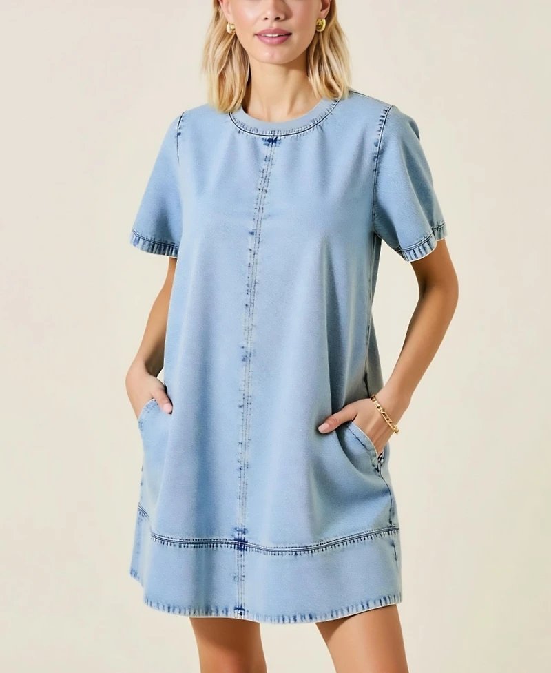 Modenaire Women's Denim Mini Dress