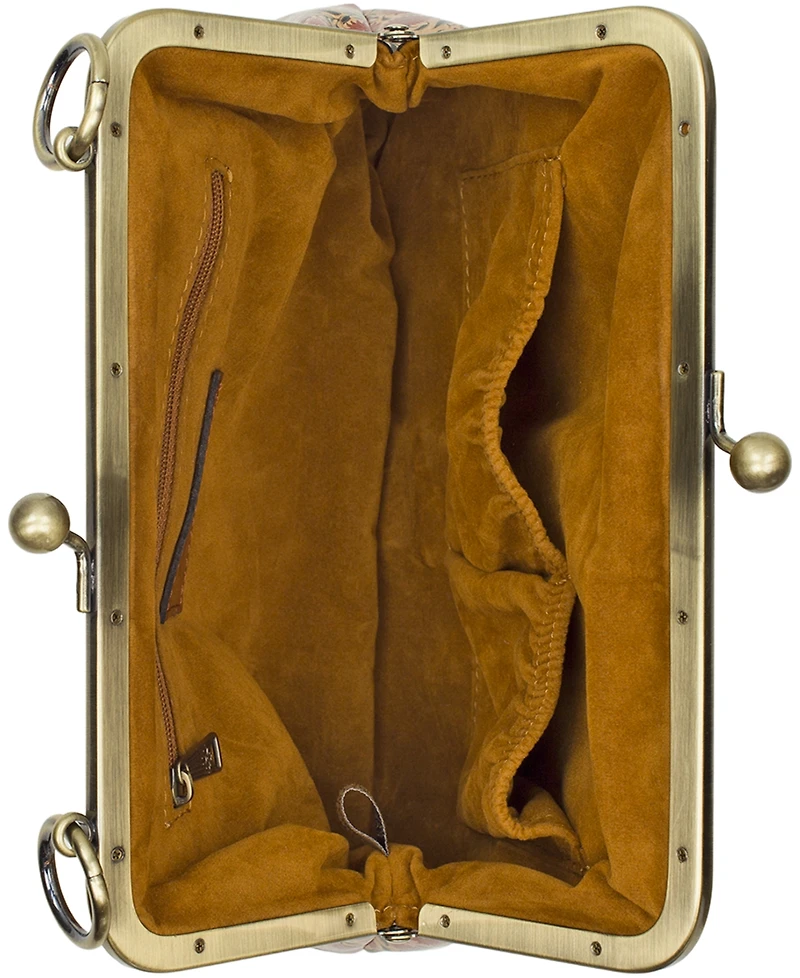 Patricia Nash Vione Leather Kisslock Frame Small Crossbody Bag