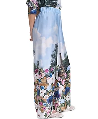 Karl Lagerfeld Paris Women's Scene Printed Pull-On Pants