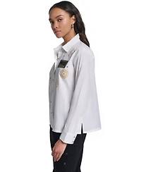 Karl Lagerfeld Paris Women's Embellished Cropped Top