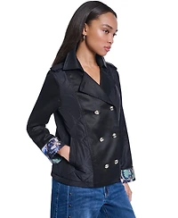 Karl Lagerfeld Paris Women's Cropped Button-Front Jacket