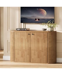 Tribesigns 47" Tv Stand for Tvs up to 55 Inches, Farmhouse Entertainment Center with Storage Cabinet, Wooden TV Media Console for Living Room, Bedroom