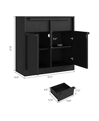 homfan Sideboard Buffet Cabinet with 2 Drawers 31.5" Large Coffee Cabinet with Storage, Modern Buffet Table for Kitchen, Dining Room or Living Room