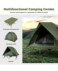 Sugift 2 Person Camping Cot Tent Foldable Off Ground Combo for Adults