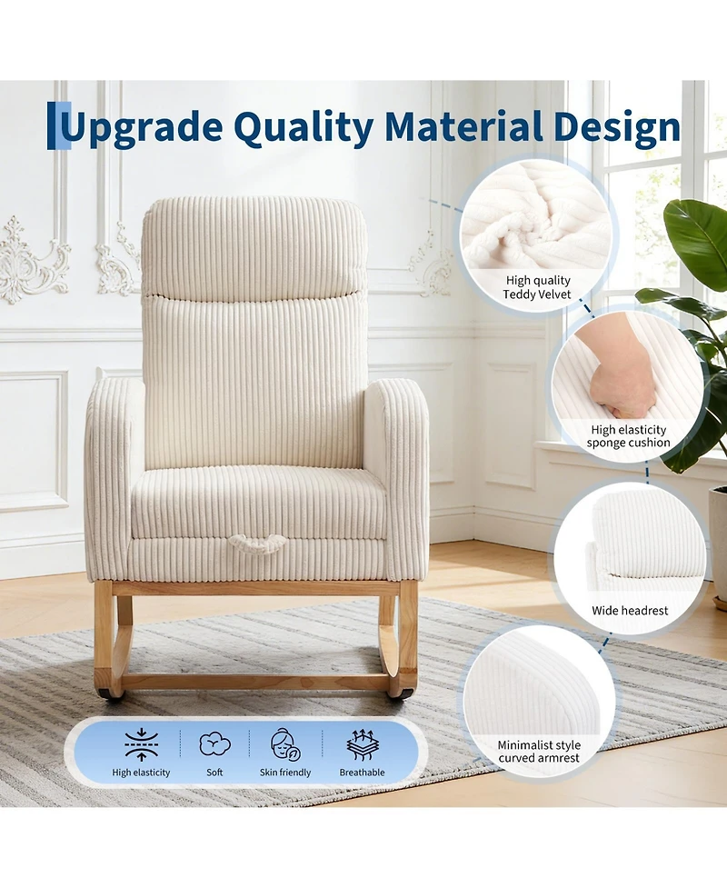 gaomon Recliner Armchair, Rocking Chair Nursery Chairs with Foot Rest for Living Room,Bedroom