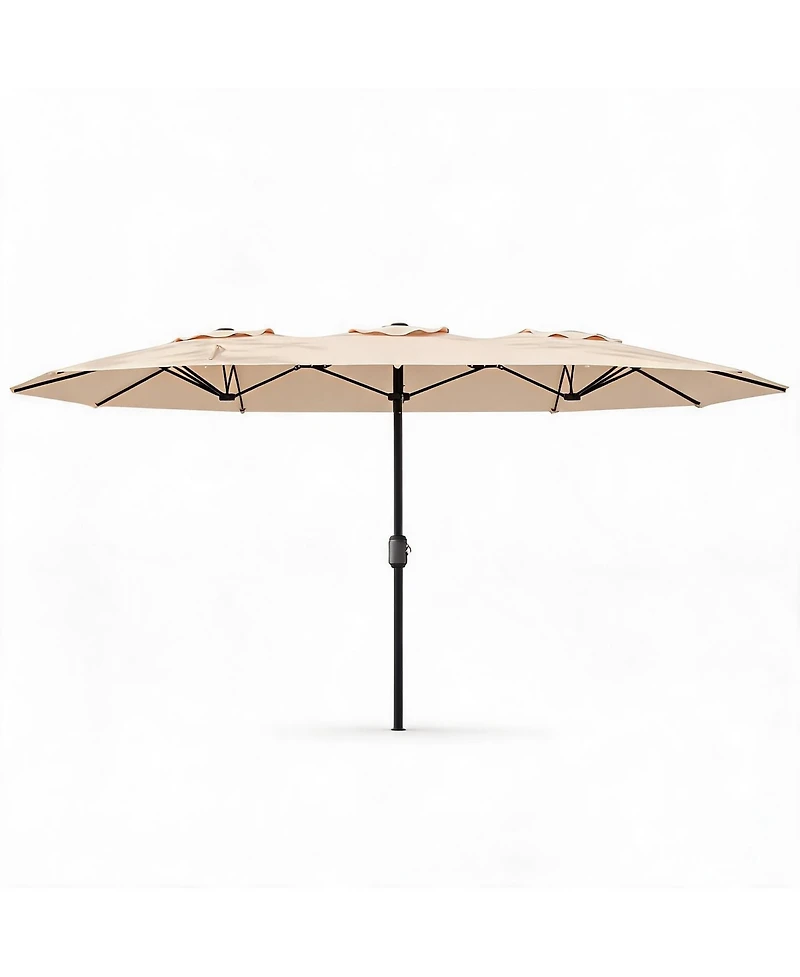 homfan Outdoor Patio Umbrella 15ft x 9ft, Manual Tilting Canopy for Garden or Table (Base Not Included)