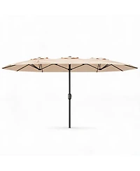 homfan Outdoor Patio Umbrella 15ft x 9ft, Manual Tilting Canopy for Garden or Table (Base Not Included)
