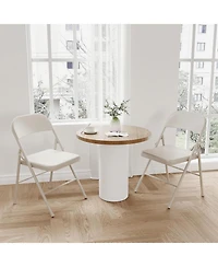 homfan Set of 2 Metal Folding Chairs – Stackable, 350 lb Weight Capacity, for Home Office Events