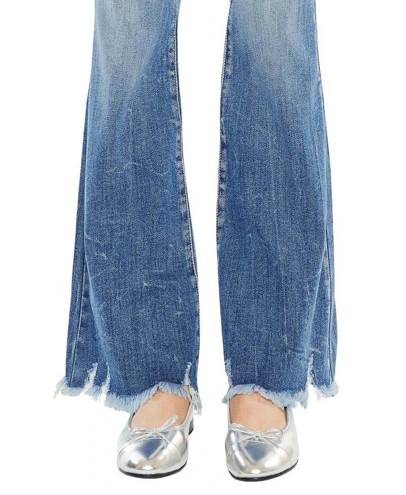 KanCan Women's Jennie Mid Rise Wide-Leg Jeans