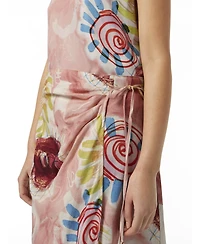 Scotch & Soda Women's Linen Blend Printed Wrap Skirt