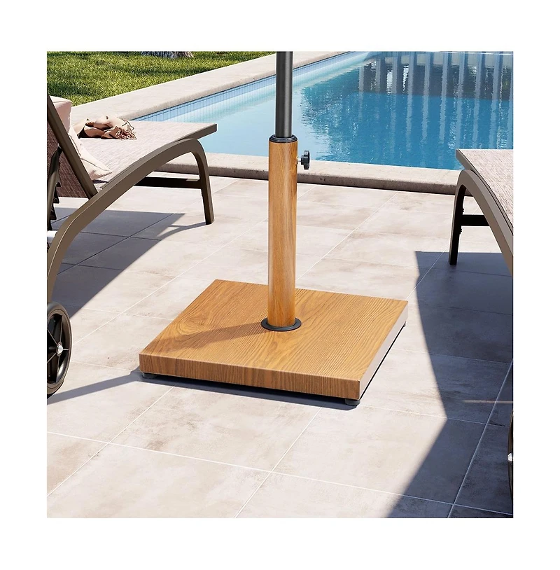 Pellebant Umbrella Base Holder Square Weighted Stand for Outdoor Market Umbrella, Cement Concrete Steel