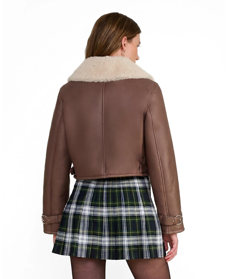 Furniq Uk Women's Avery Shearling Aviator Jacket