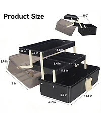 Xdovet 3-Tier Portable Plastic Craft Storage Box with Handle