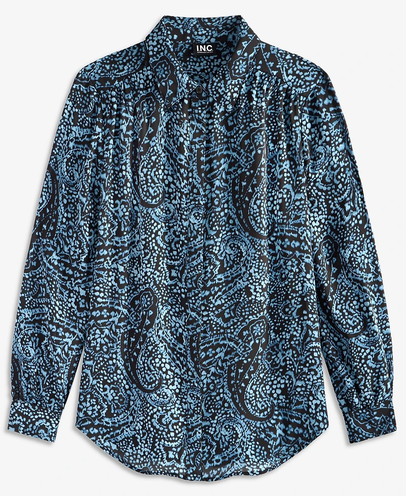I.n.c. International Concepts Women's Long-Sleeve Button Down Tunic Blouse, Macy's Exclusive