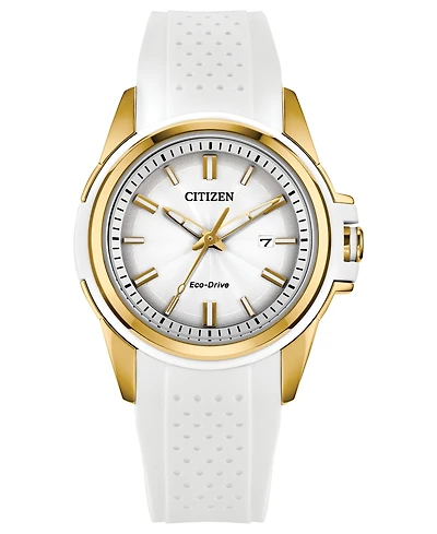 Citizen Women's Veya White Silicone Strap Watch 33.4mm