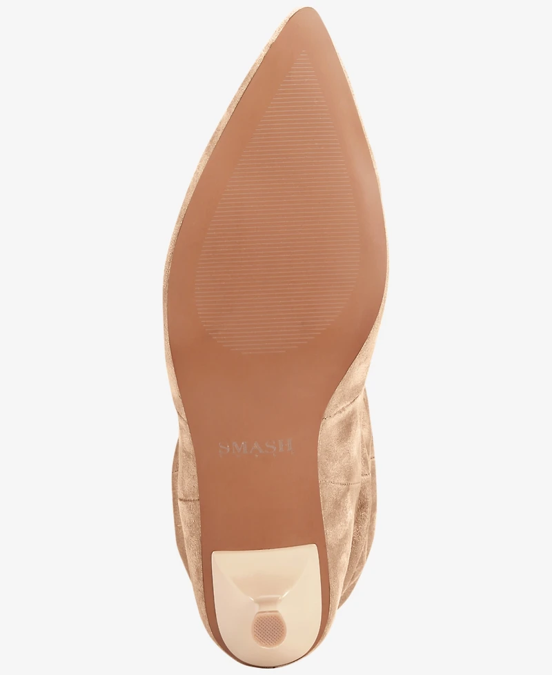 Smash Shoes Women's Nyla Slouch Heeled Dress Booties - Extended Sizes Available