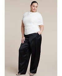 Eloquii Plus Sleeve Overlay Draped Women's Top