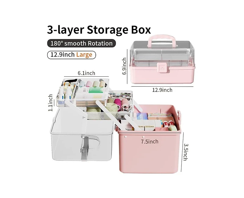 Xdovet Cantilever Tackle Craft Case Organizer Folding Handle