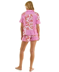 Roudelain Women's Pasha Paisley Patchwork Top & Shorts, 2-Piece Set