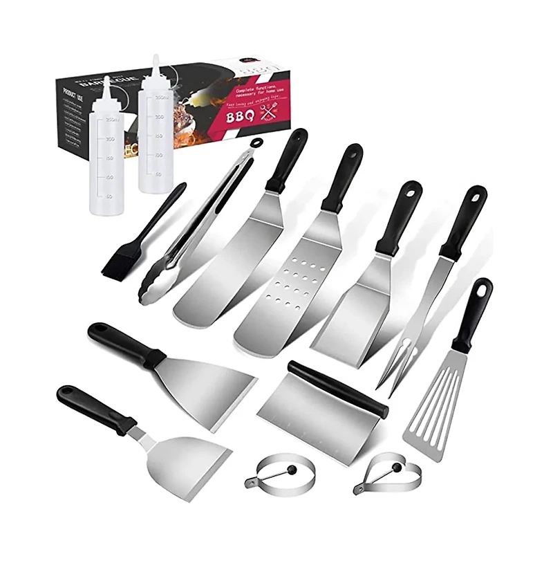 Cowin 14Pcs Flat Top Bbq Griddle Accessories Kit Professional Bbq Grill Tools Set for Outdoor Bbq Camping