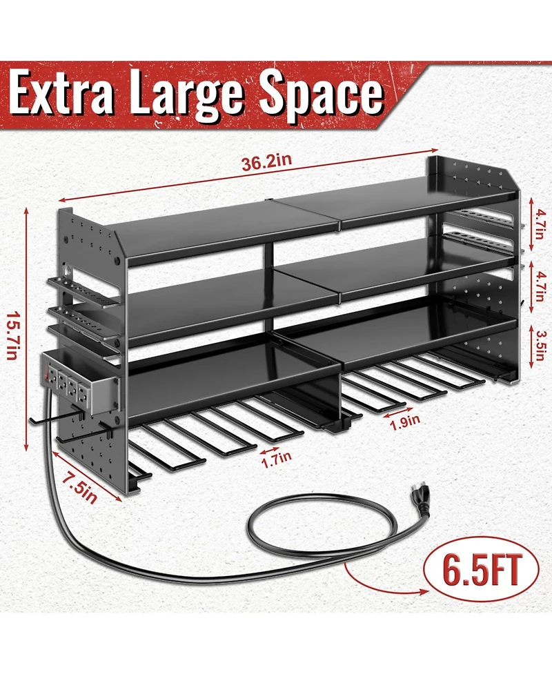 Xdovet Power Tool Organizer Wall Mount Charging Station Metal Drill Holder