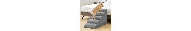 Zeny Staircase ramps designed for small dogs and cats, high-density foam curved pet steps
