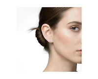 Genevive Dainty Sterling Silver Brilliant Round 5MM Cz Mini Stud Earrings