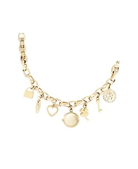 Anne Klein Women's Quartz Gold-Tone Multi-Charm Bracelet Watch 20mm x 20mm