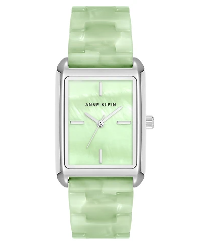 Anne Klein Women's Quartz Mint Green Plastic Dial Watch 26mm x 38mm