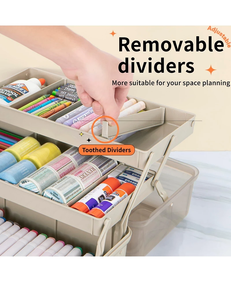 Xdovet Craft Organizer Box with Adjustable Dividers