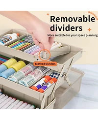 Xdovet Craft Organizer Box with Adjustable Dividers