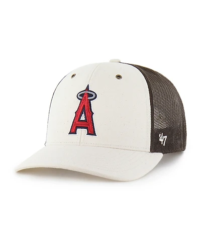 Carhartt x '47 Men's Natural/Brown Los Angeles Angels Undyed Trucker Adjustable Hat