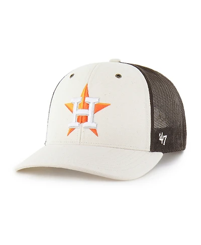 Carhartt x '47 Men's Natural/Brown Houston Astros Undyed Trucker Adjustable Hat