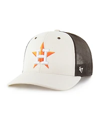 Carhartt x '47 Men's Natural/Brown Houston Astros Undyed Trucker Adjustable Hat