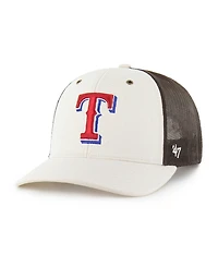 Carhartt x '47 Men's Natural/Brown Texas Rangers Undyed Trucker Adjustable Hat