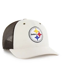 Carhartt x '47 Men's Natural/Brown Pittsburgh Steelers Undyed Trucker Adjustable Hat