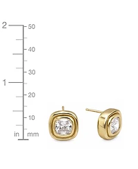 And Now This Cubic Zirconia Gold-Tone Plated Square Stud Earrings