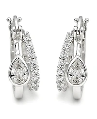 And Now This Cubic Zirconia Fine Silver-Tone Plated Double Hoop Earrings
