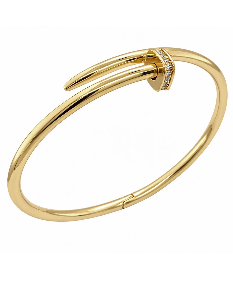 And Now This Cubic Zirconia Nail Head Coil Bangle Bracelet
